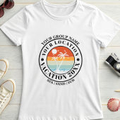 カスタマイズ可能なバカンス ヤシの木 バッジ Tシャツ