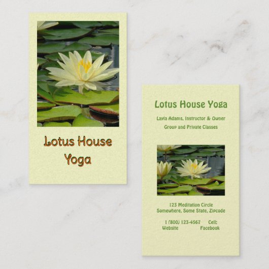 カスタマイズ可能なバスカード/黄色の蓮 名刺 (正面/裏面)