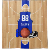 カスタマイズ可能なバスケットボールデザイナー シャワーカーテン (正面)