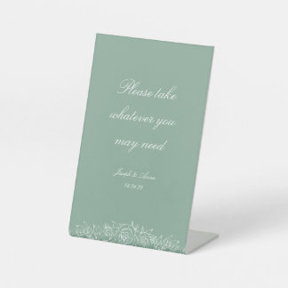 カスタマイズ可能なバスルームのサインインSage花模様 台座サイン