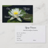 カスタマイズ可能なバス。カード/白の蓮の花。 名刺 (正面/裏面)