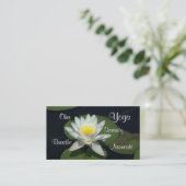 カスタマイズ可能なバス。カード/白の蓮の花。 名刺 (スタンド正面)