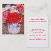 カスタマイズ可能なバス。カード/花絵を描付きバク 名刺 (正面/裏面)