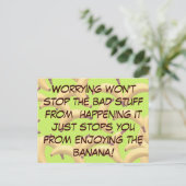 カスタマイズ可能なバナナと文字 ポストカード (スタンド正面)