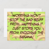 カスタマイズ可能なバナナと文字 ポストカード (正面/裏面)