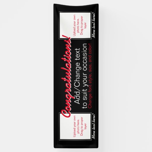 カスタマイズ可能なバナーおめでとうを2枚追加 横断幕 (縦)