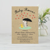 カスタマイズ可能なバニーおよびアヒルのベビーシャワーの招待状 招待状 (スタンド正面)