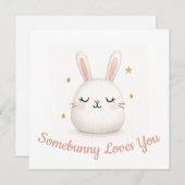 カスタマイズ可能なバニーが大好き可愛いソフバニー シーズンカード (正面/裏面)