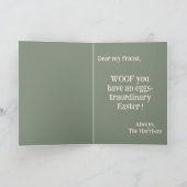 カスタマイズ可能なバニーイヤービーグルイースター カード (内部)