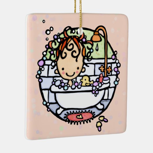 カスタマイズ可能なバブルバスタイムカワイガール入り浴槽 セラミックオーナメント (右)