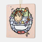 カスタマイズ可能なバブルバスタイムカワイガール入り浴槽 セラミックオーナメント (左)