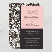 カスタマイズ可能なバラの結婚式招待状 招待状 (正面/裏面)