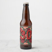 カスタマイズ可能なバラの花の誕生日 ビールラベル (正面)