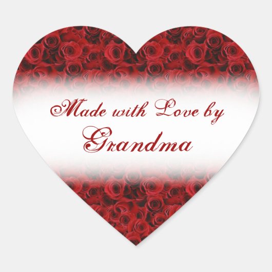 カスタマイズ可能なバラハートラベル ハートシール (正面)