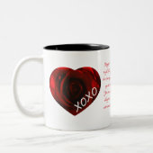 カスタマイズ可能なバラハート2トーンコーヒーマグ ツートーンマグカップ (左)