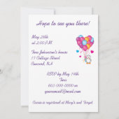 カスタマイズ可能なバルーン付きベビーシャワーペンギン 招待状 (裏面)