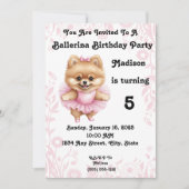 カスタマイズ可能なバレリーナ誕生日招待状5 x 7 招待状 (正面)