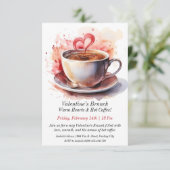 カスタマイズ可能なバレンタインのブランチ – 暖かいハート 招待状 (スタンド正面)