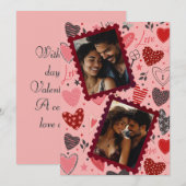 カスタマイズ可能なバレンタインカード – ロマンチックなフレーズ シーズンカード (正面/裏面)