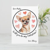 カスタマイズ可能なバレンタインデイカードチワワ シーズンカード (スタンド正面)