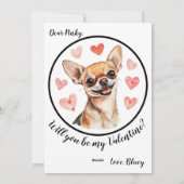 カスタマイズ可能なバレンタインデイカードチワワ シーズンカード (裏面)