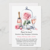 カスタマイズ可能なバレンタインデイシャンパンお祝い 招待状 (正面/裏面)