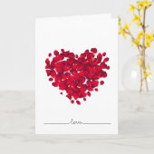 カスタマイズ可能なバレンタインデーのカード、ハートバラ カード (黄色い花)