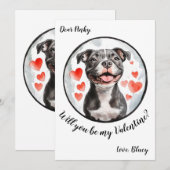 カスタマイズ可能なバレンタインデーのカード ピットブル シーズンカード (正面/裏面)