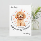 カスタマイズ可能なバレンタインデーのカード・プードル シーズンカード (スタンド正面)