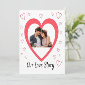 カスタマイズ可能なバレンタインデーのカード - 私たちのラブストーリー シーズンカード (スタンド正面)