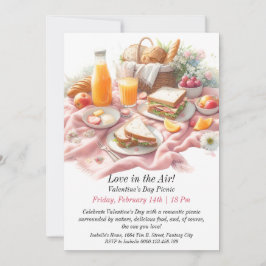 カスタマイズ可能なバレンタインデーのピクニックでの愛 招待状