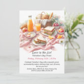 カスタマイズ可能なバレンタインデーのピクニックでの愛 招待状 (スタンド正面)