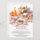 カスタマイズ可能なバレンタインデーのピクニックでの愛 招待状 (正面/裏面)