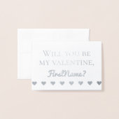 カスタマイズ可能なバレンタインデーカード 箔カード (封筒付き正面)