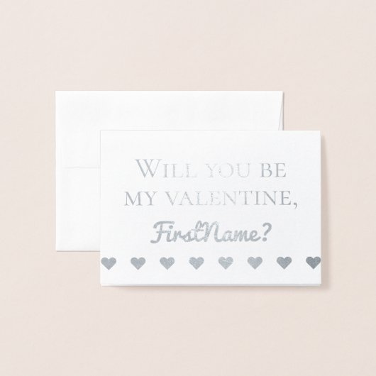 カスタマイズ可能なバレンタインデーカード 箔カード (封筒付き正面)