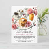 カスタマイズ可能なバレンタインデーコーヒー&パンケーキ 招待状 (スタンド正面)