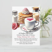 カスタマイズ可能なバレンタインデーコーヒー&パンケーキ 招待状 (スタンド正面)