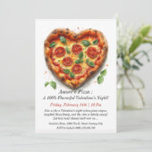 カスタマイズ可能なバレンタインデー招待状 – ピザ 招待状 (スタンド正面)