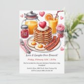 カスタマイズ可能なバレンタインデー朝食 招待状 (スタンド正面)