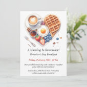 カスタマイズ可能なバレンタインデー朝食 招待状 (スタンド正面)