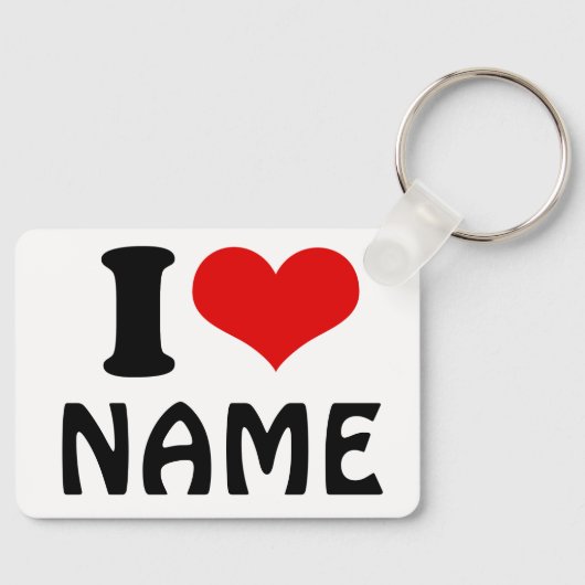 カスタマイズ可能なバレンタインデー私の愛のハート キーホルダー (正面)