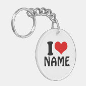 カスタマイズ可能なバレンタインデー私の愛のハート キーホルダー (正面左)