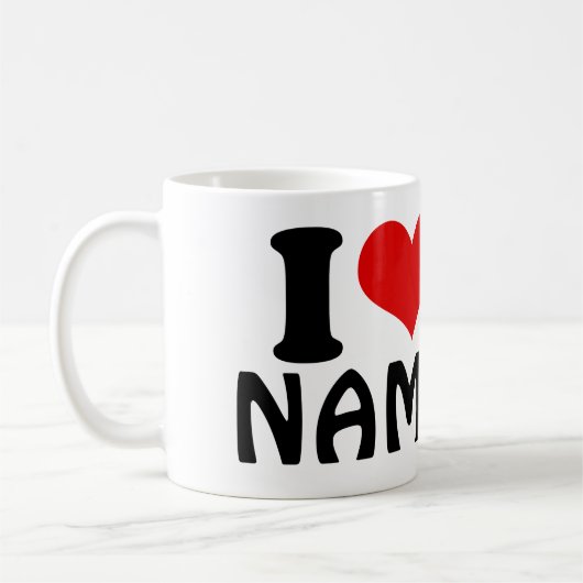 カスタマイズ可能なバレンタインデー私の愛のハート コーヒーマグカップ (左)