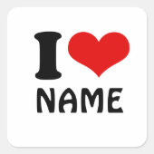 カスタマイズ可能なバレンタインデー私の愛のハート スクエアシール (正面)