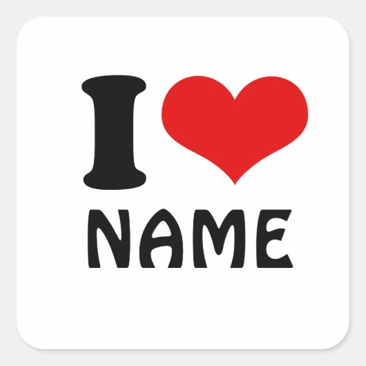 カスタマイズ可能なバレンタインデー私の愛のハート スクエアシール (正面)