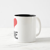 カスタマイズ可能なバレンタインデー私の愛のハート ツートーンマグカップ (正面右)