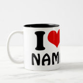 カスタマイズ可能なバレンタインデー私の愛のハート ツートーンマグカップ (左)