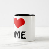カスタマイズ可能なバレンタインデー私の愛のハート ツートーンマグカップ (中央)