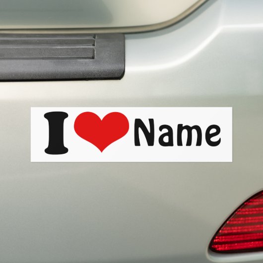 カスタマイズ可能なバレンタインデー私の愛のハート バンパーステッカー (車上)