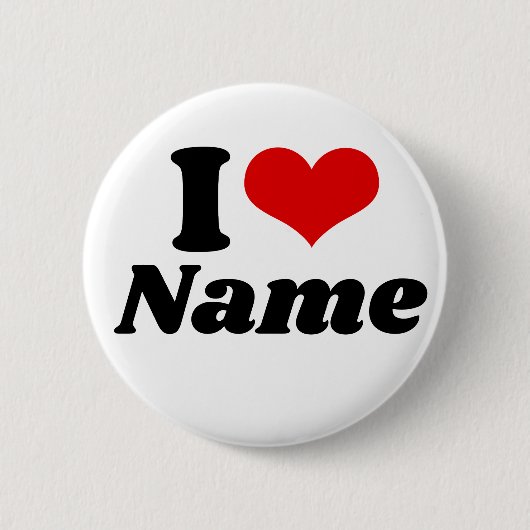 カスタマイズ可能なバレンタインデー私の愛のハート 缶バッジ (正面)